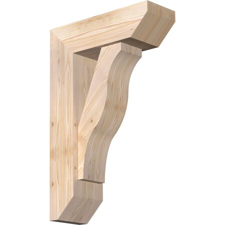 Ekena Millwork Funston Slat Smooth Bracket w/ Offset Brace, Douglas Fir, 7 1/2"W x 22"D x 34"H BKT0806X22X34FST06SDF